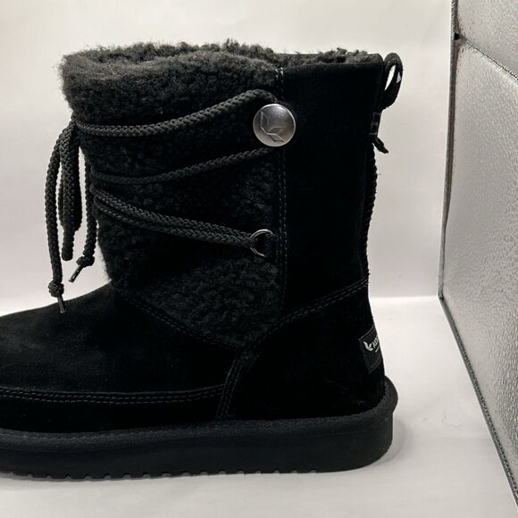 Koolaburra UGG Michon Black Suede Shearling Winter Boots Women’s 6 STORE MODEL - Picture 6 of 16